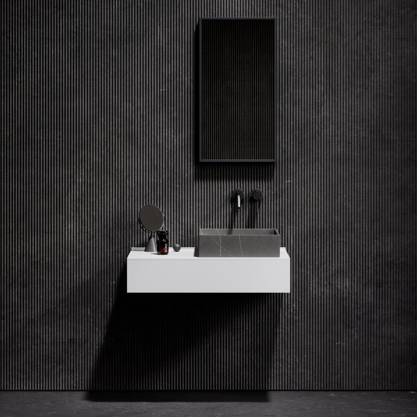 Cube Pietra Grey Marble Countertop Basin 400mm