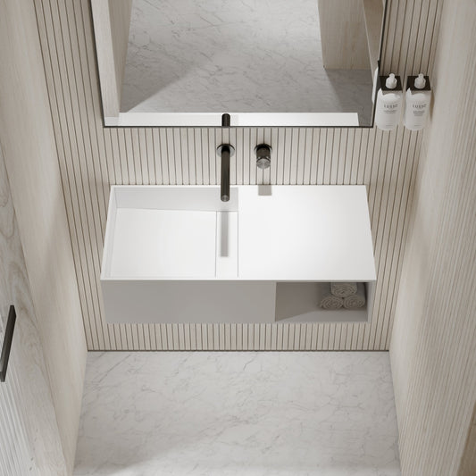 Cubix Wall Hung Stone Basin 800mm