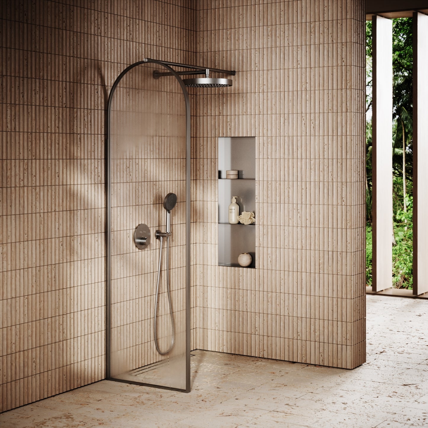 Cubox Frameless Brushed Stainless Bathroom Shower Niche 300mm