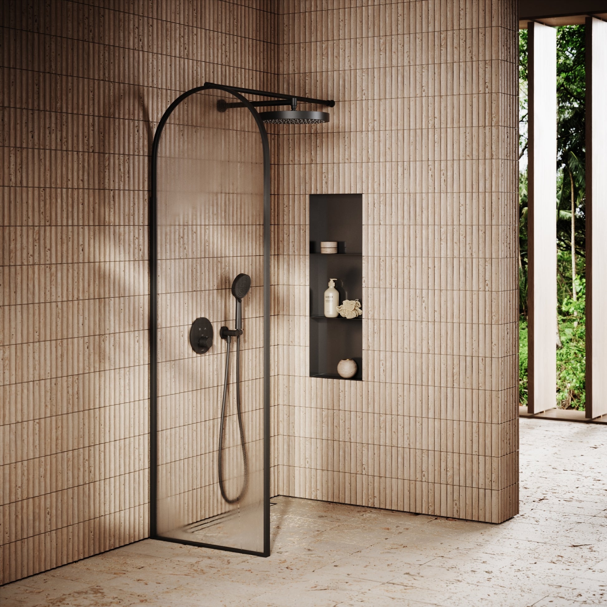 Cubox Frameless Gunmetal Bathroom Shower Niche 300mm
