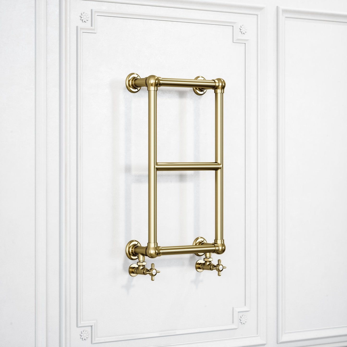 Curzon Wall Mounted 3-bar Traditional Heated Towel Warmer Radiator Brushed Gold