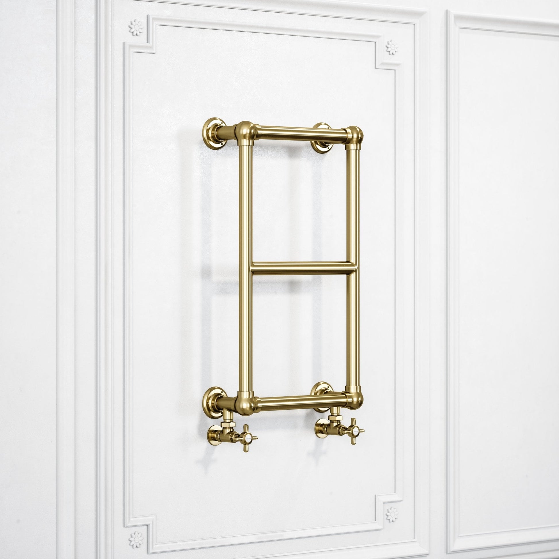 Curzon Wall Mounted 3-bar Traditional Heated Towel Warmer Radiator Brushed Gold