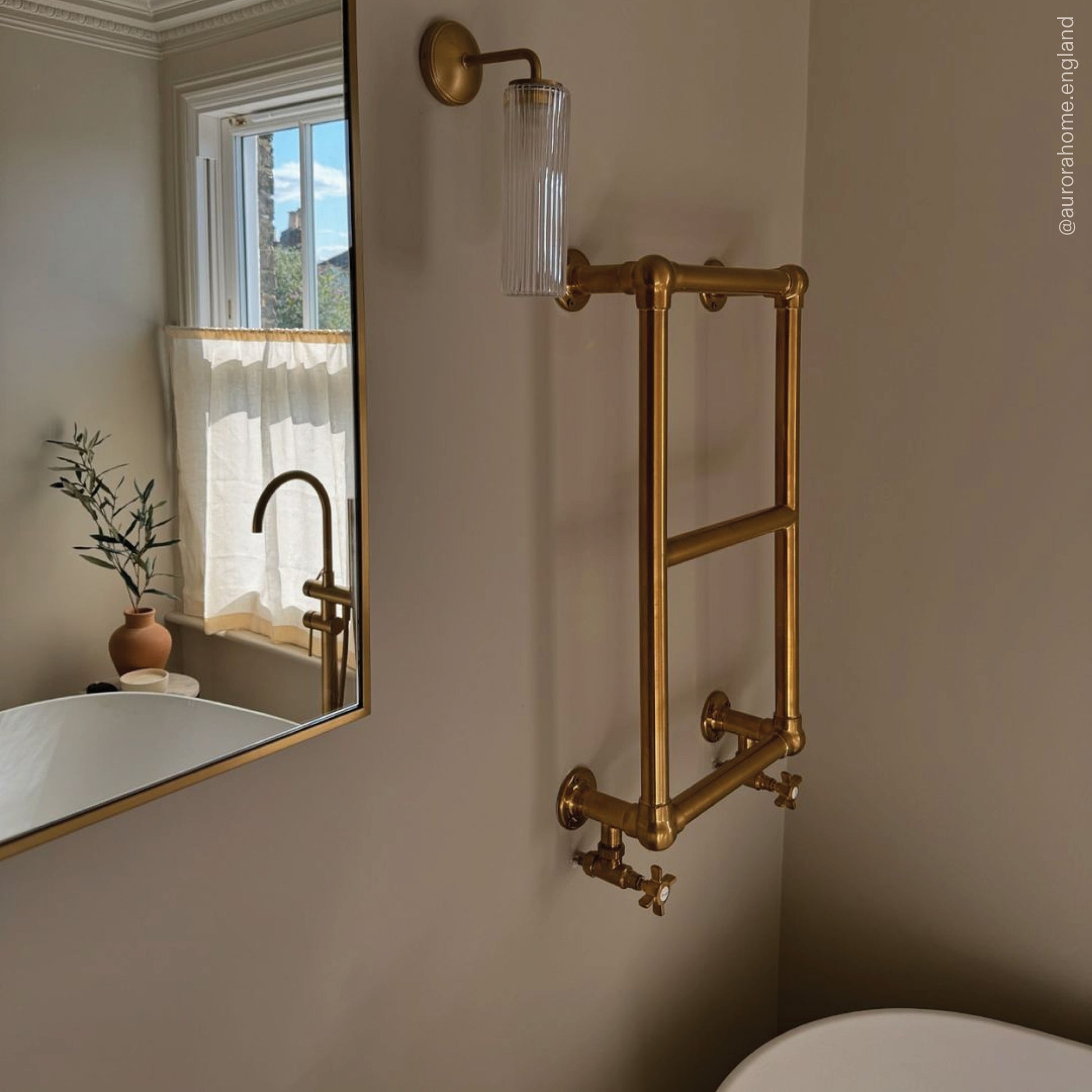 Curzon Wall Mounted 3-bar Traditional Heated Towel Warmer Radiator Brushed Gold