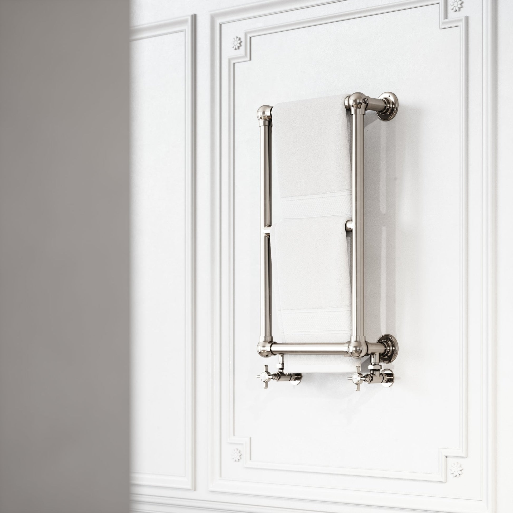 Curzon Wall Mounted 3-bar Traditional Heated Towel Warmer Radiator Polished Nickel