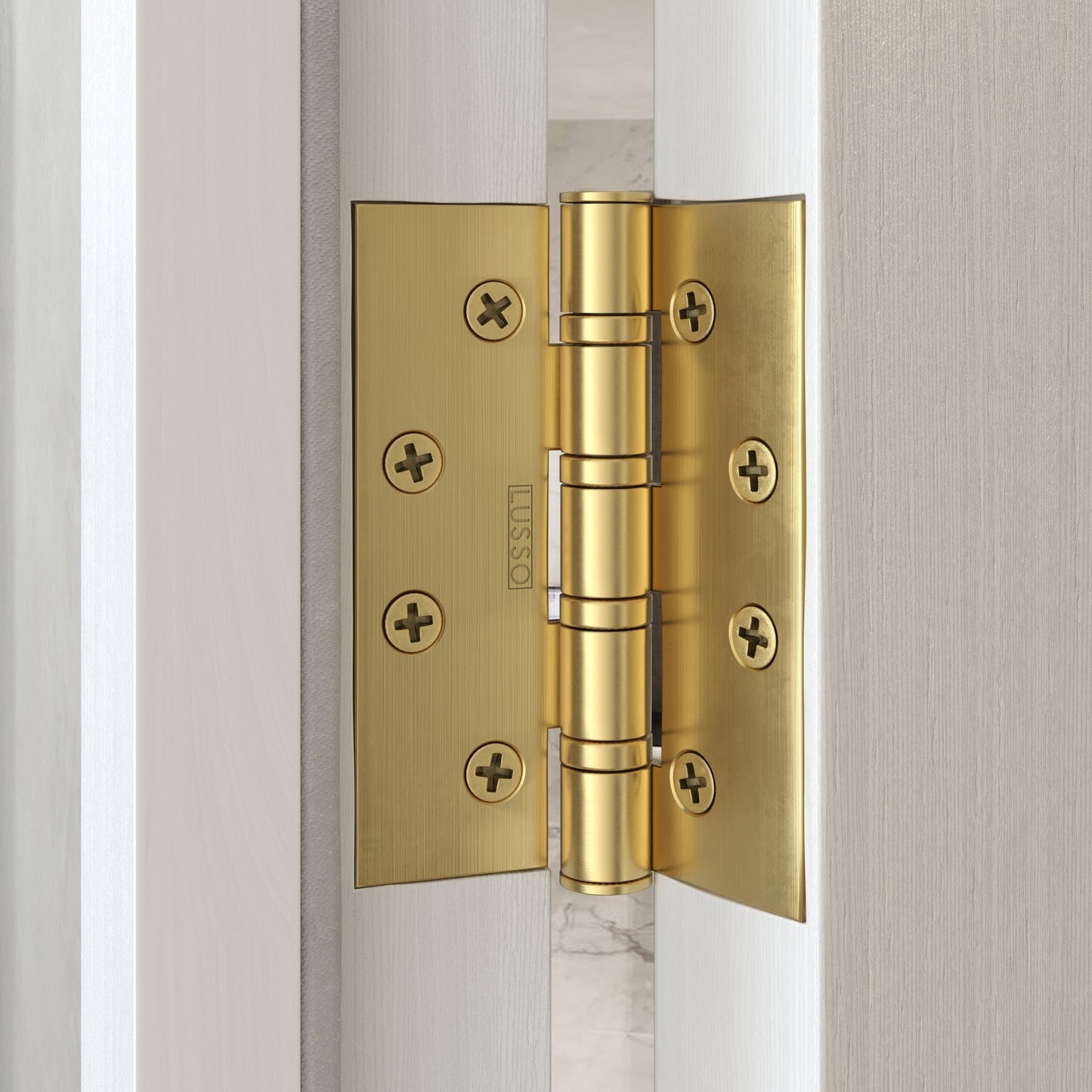 Dali Fluted Brushed Gold Door Handle and Hinge Bundle