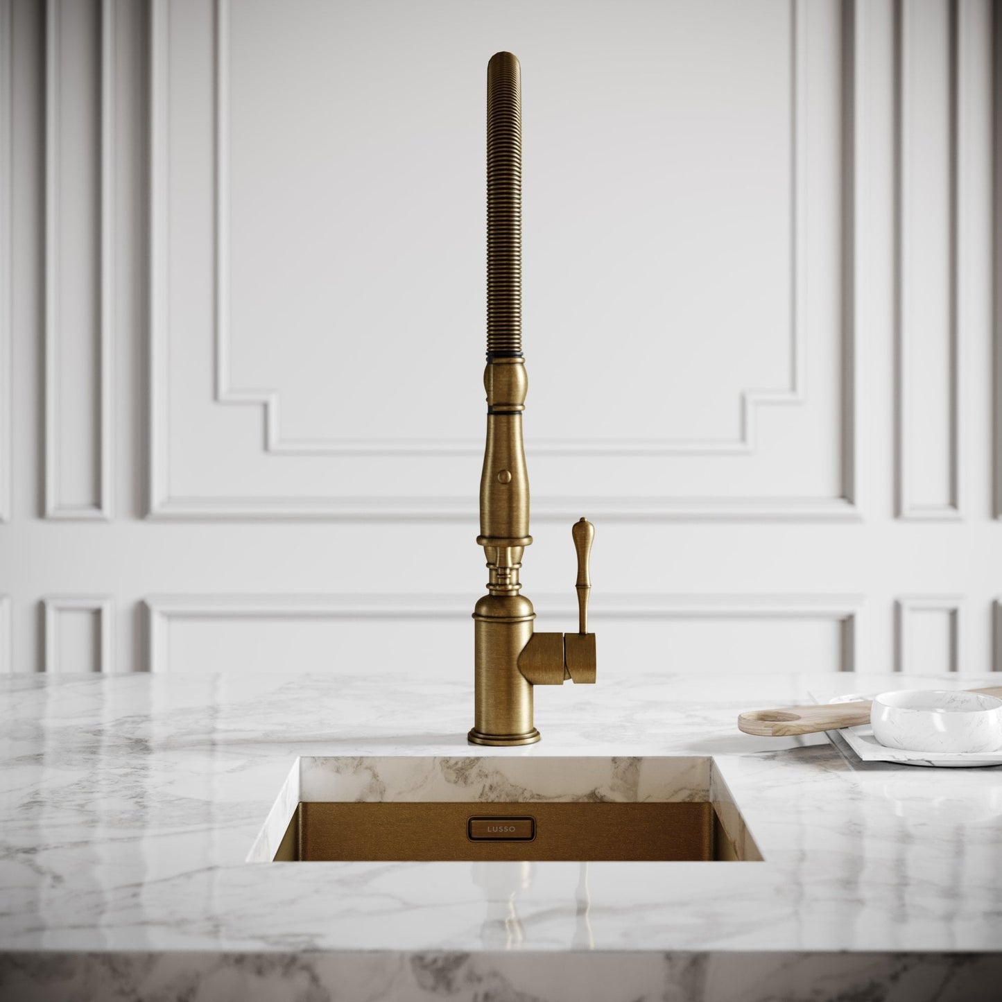 Deco Claridge Aged Bronze Traditional Pull Out Kitchen Mixer Tap