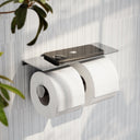 Deka Chrome Double Toilet Roll Holder with Shelf