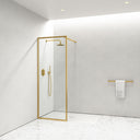 Designo Complete Walk In Shower Enclosure Brushed Gold - KIT A (ALL SIZES)