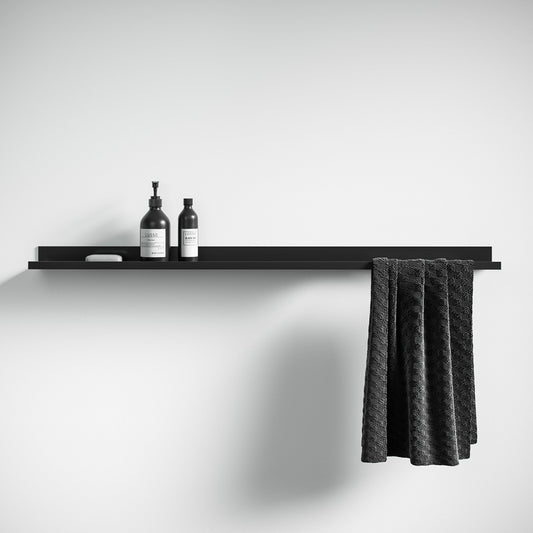 Designo Matte Black Floating Bathroom Shelf 1200mm