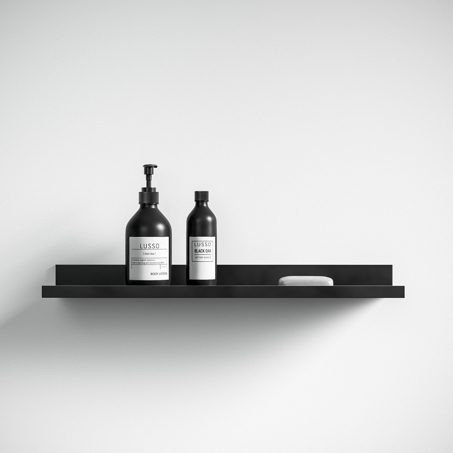 Designo Matte Black Floating Bathroom Shelf 600mm