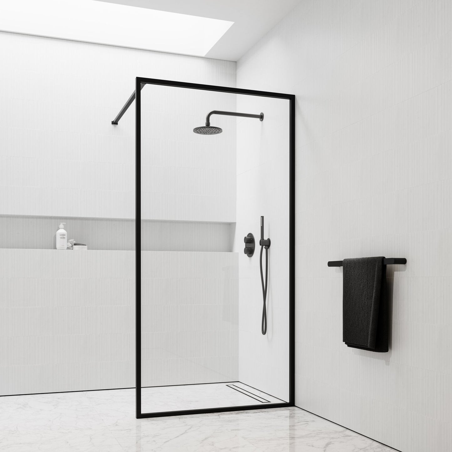 Designo Matte Black Shower Screen (All sizes)