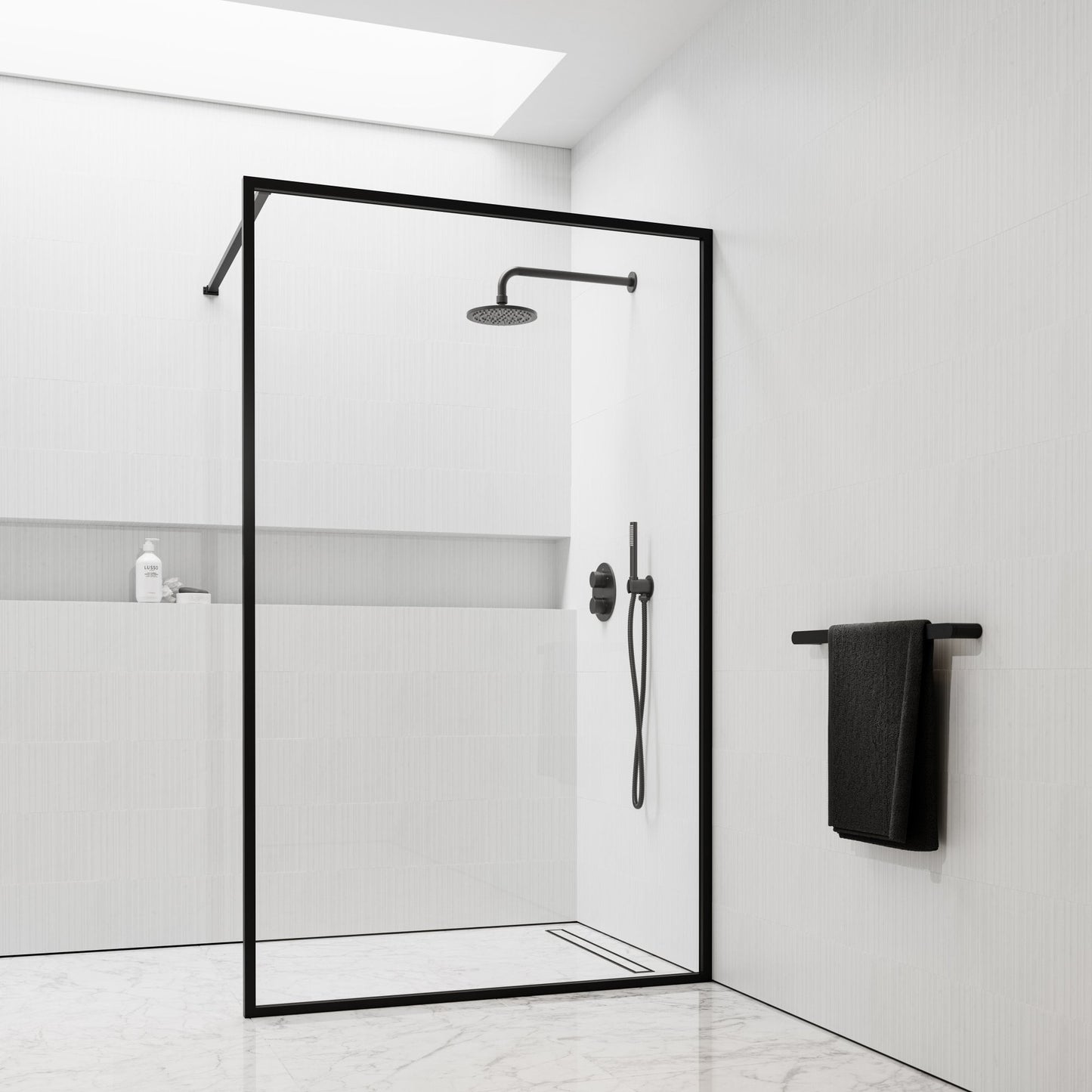 Designo Matte Black Shower Screen (All sizes)
