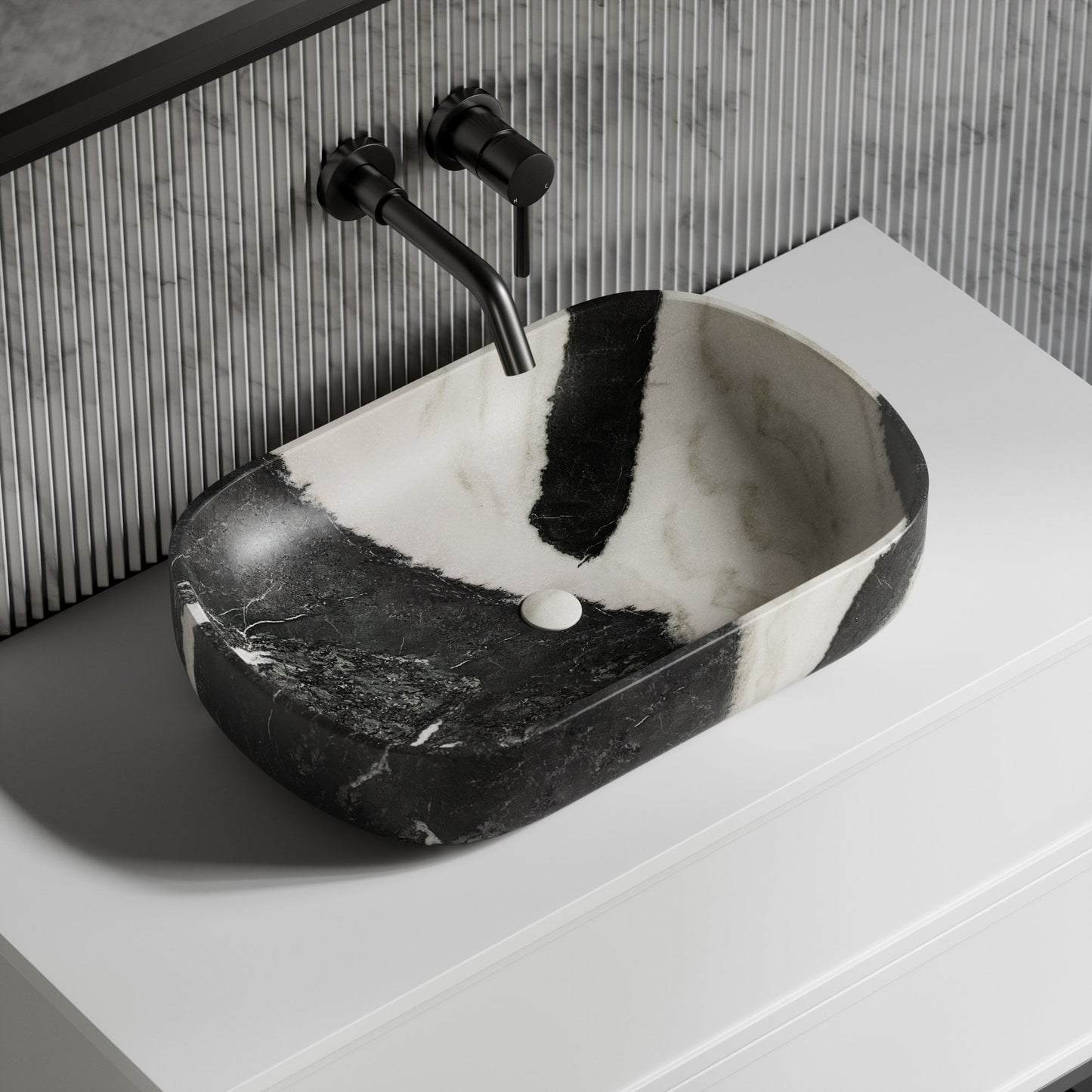 Designo Panda Marble Countertop Basin 550mm