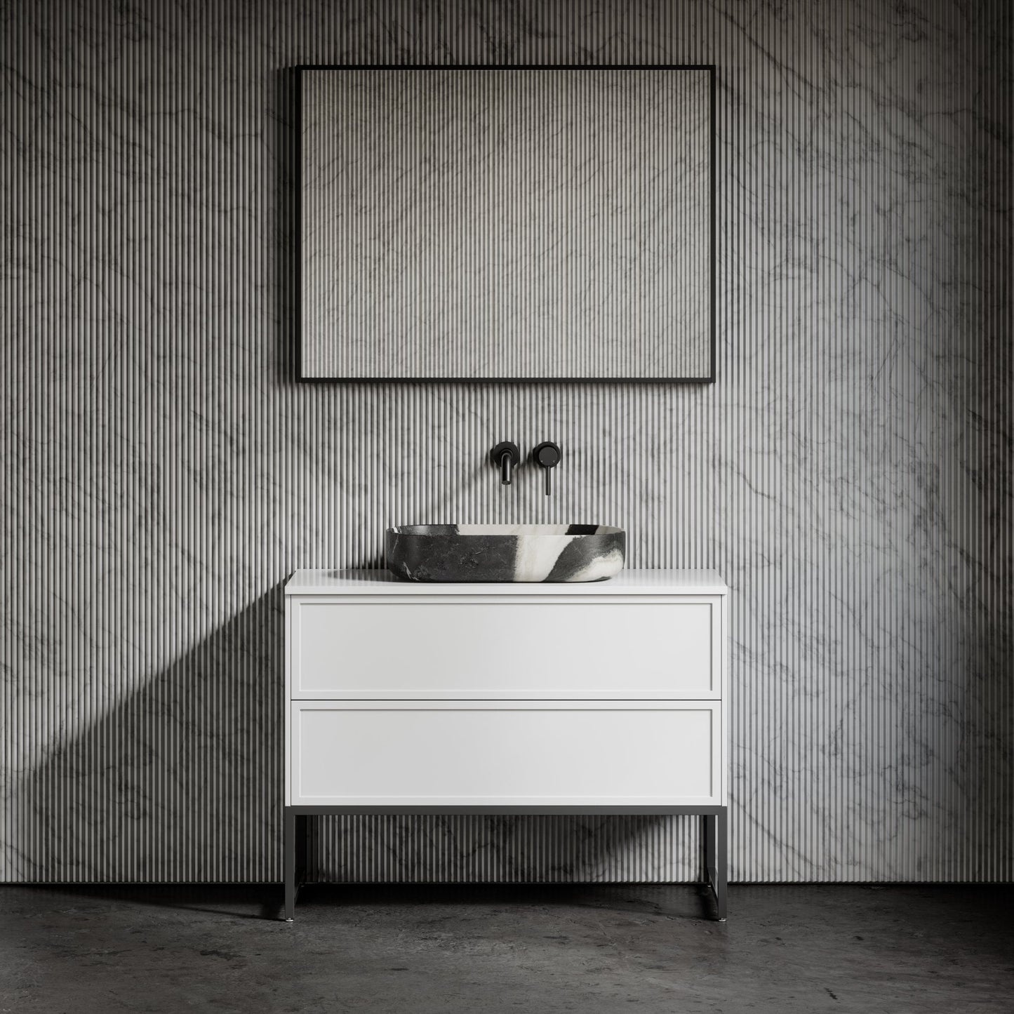 Designo Panda Marble Countertop Basin 550mm