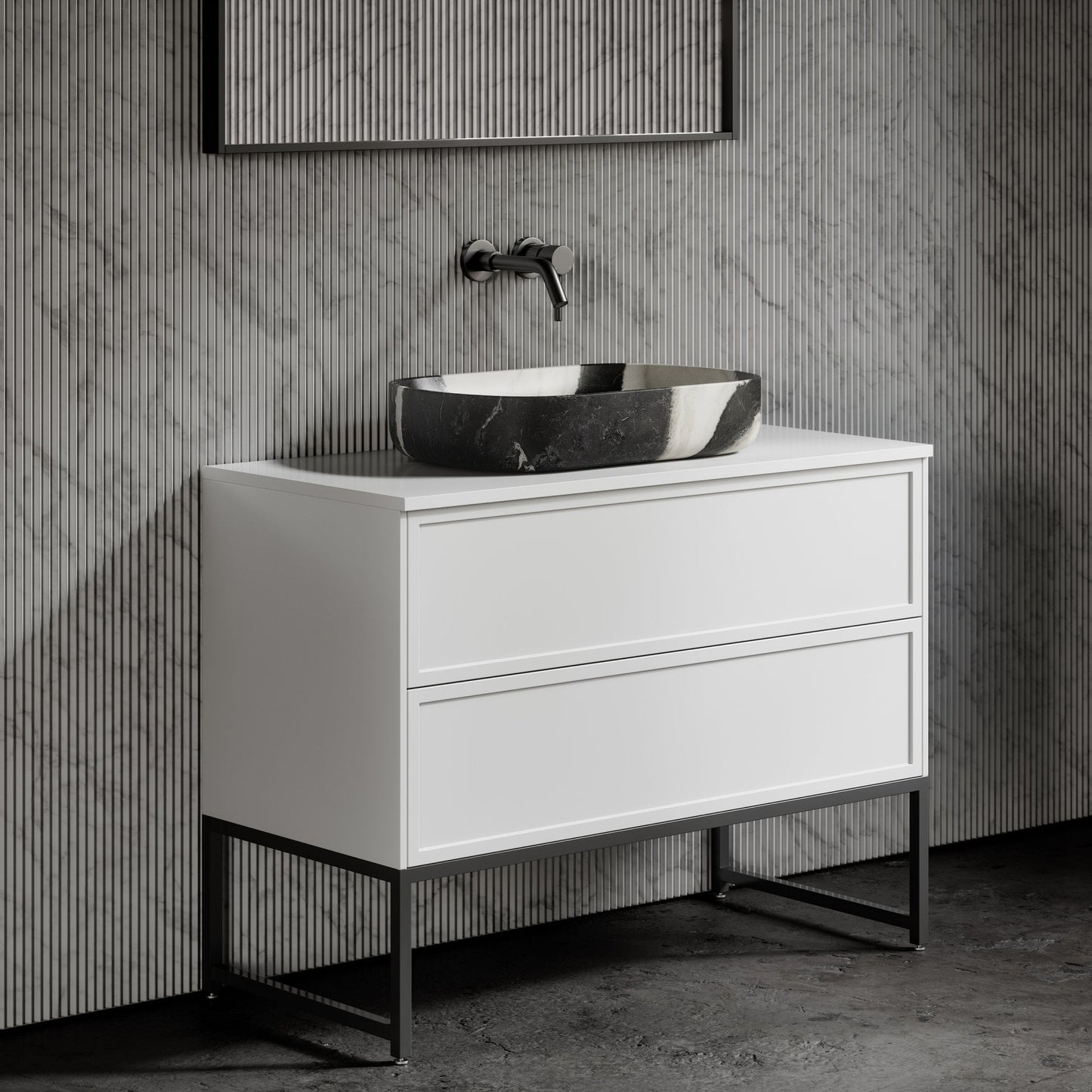 Designo Panda Marble Countertop Basin 550mm