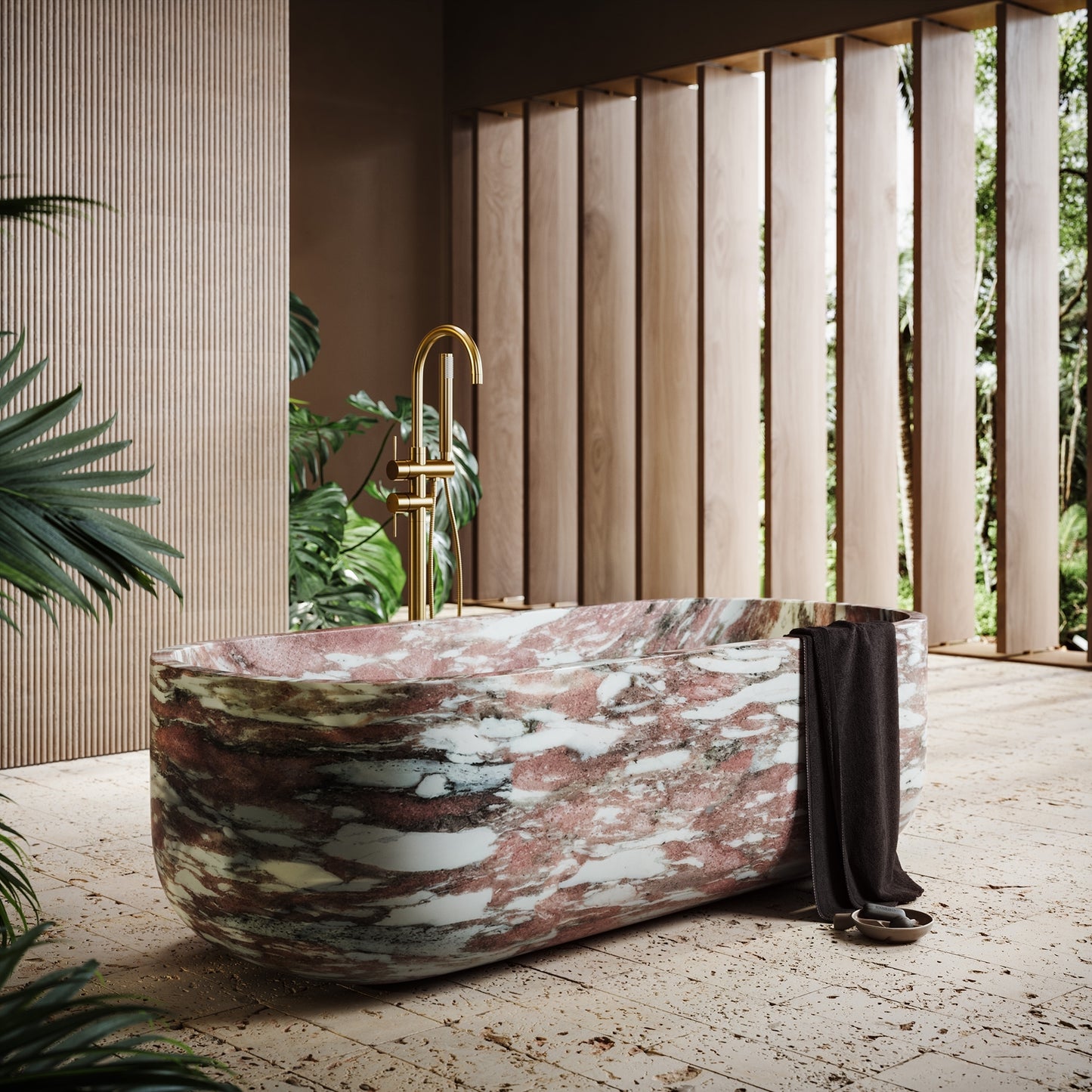Designo Rosa Norwegian Marble Freestanding Bath 1780mm