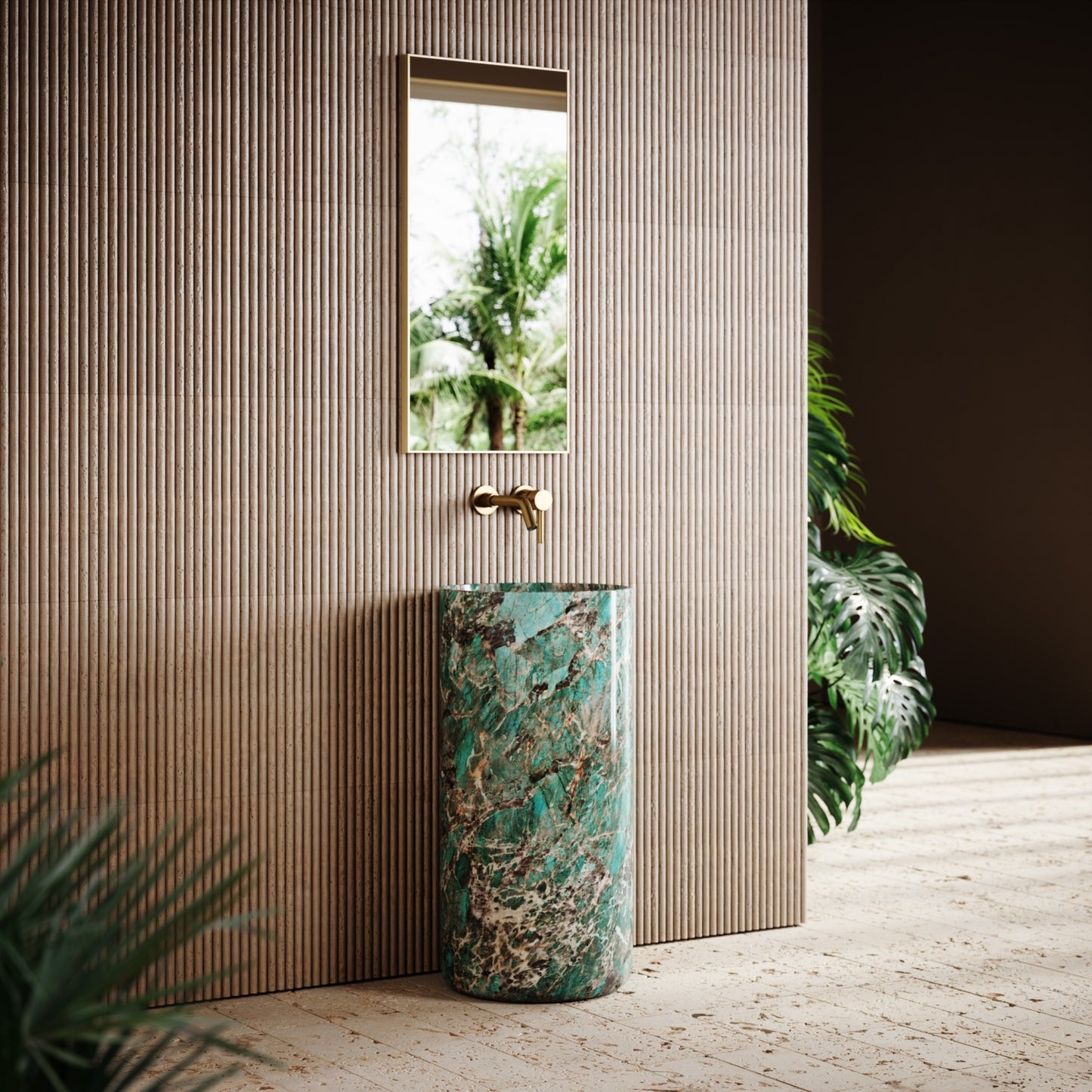 Designo Tiffany Marble Pedestal Basin 400mm