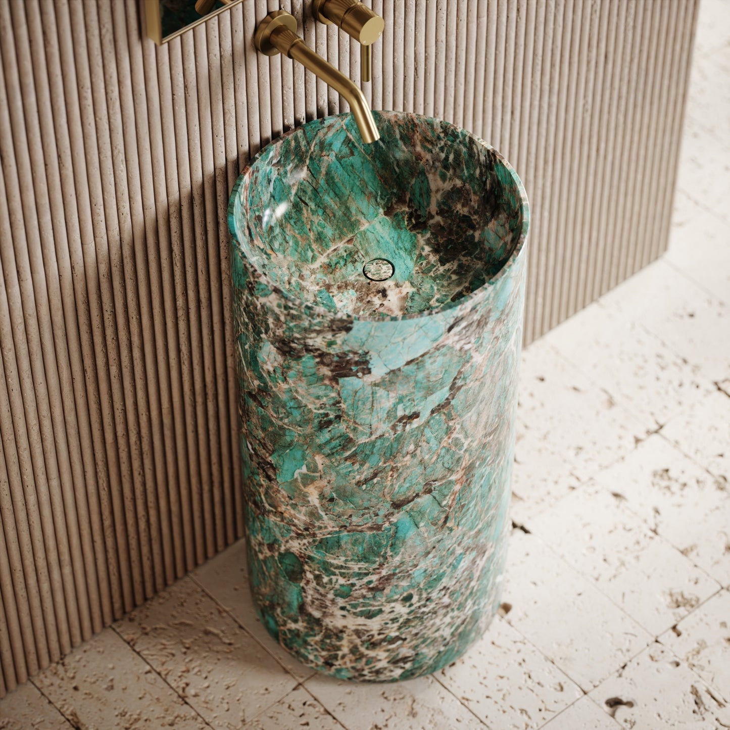 Designo Tiffany Marble Pedestal Basin 400mm