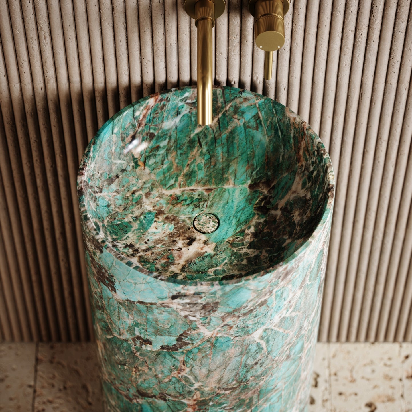 Designo Tiffany Marble Pedestal Basin 400mm