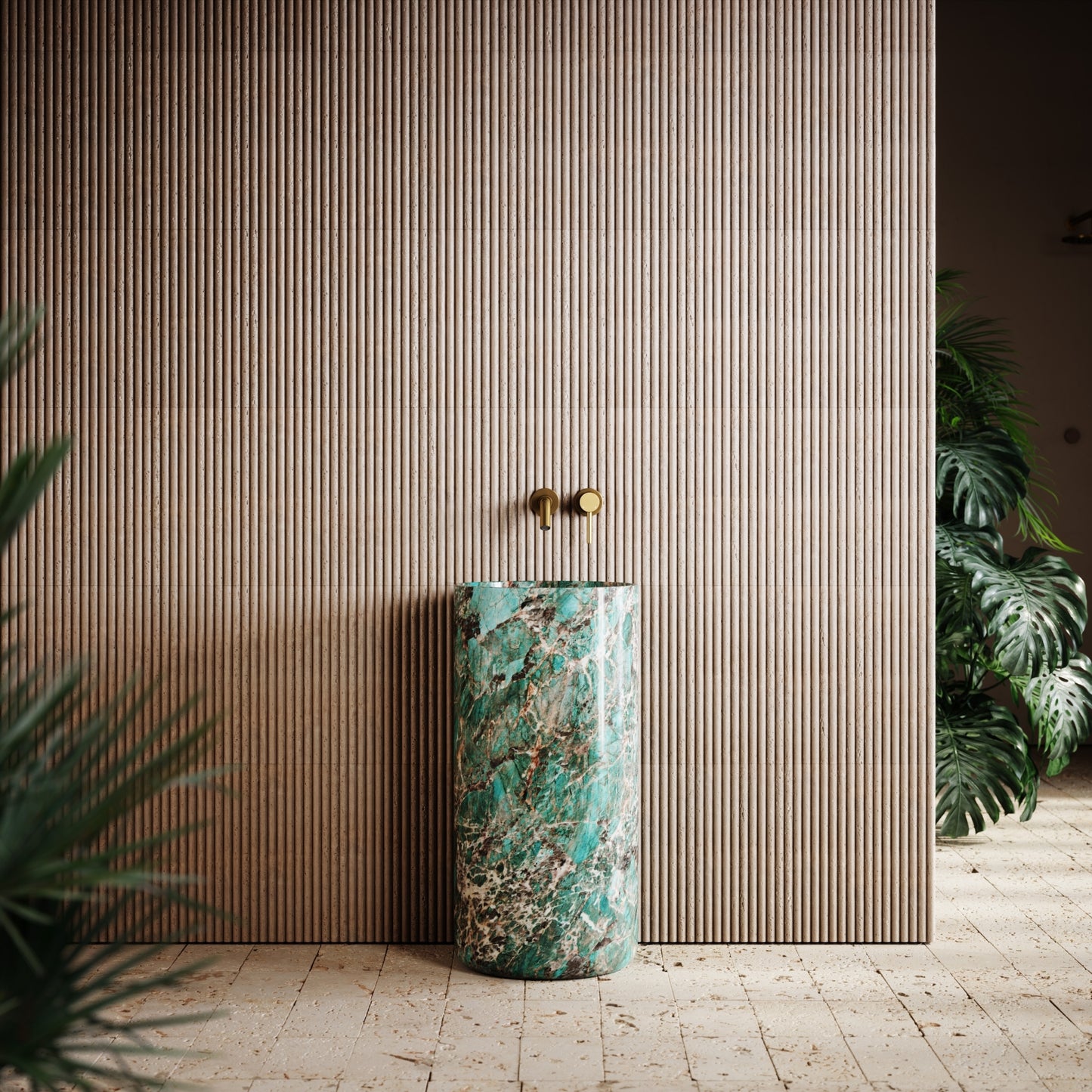 Designo Tiffany Marble Pedestal Basin 400mm