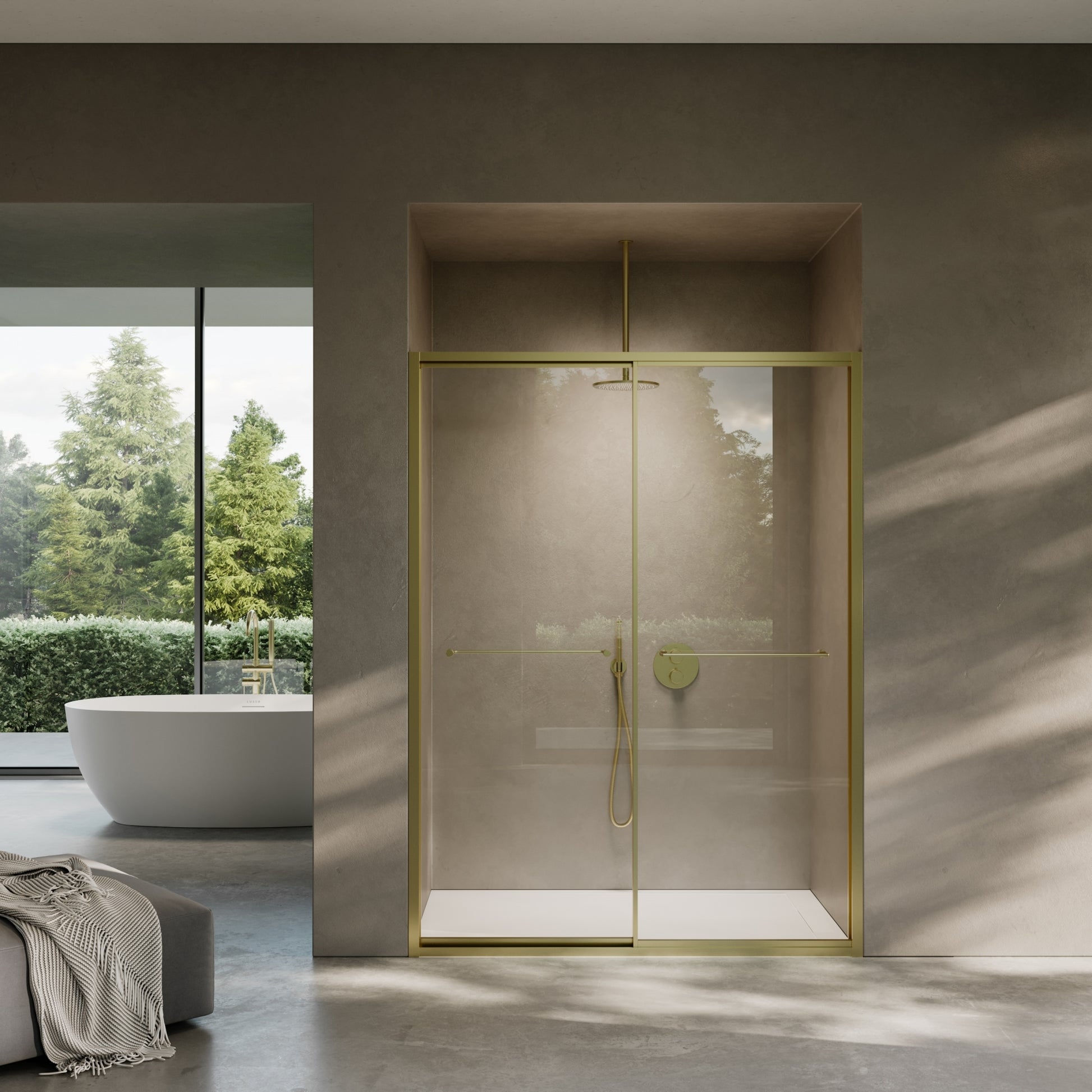 Dolce Brushed Gold Sliding Door with Soft Close (All Sizes)