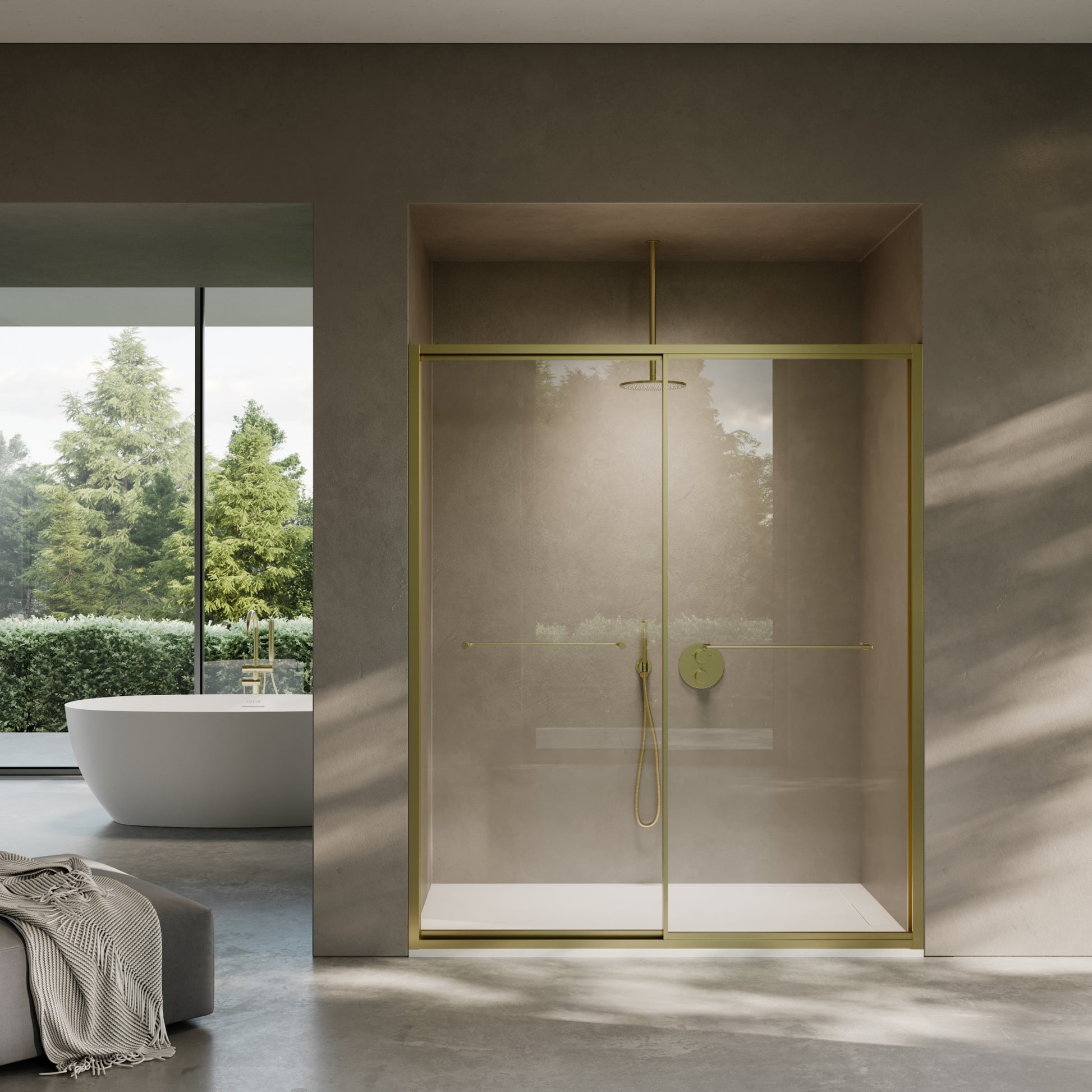 Dolce Brushed Gold Sliding Door with Soft Close (All Sizes)