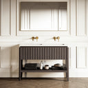 Eclat Grey Oak Wood Grain Vanity Unit 1200mm