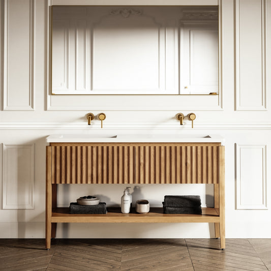 Eclat Oak Wood Grain Vanity Unit 1400mm