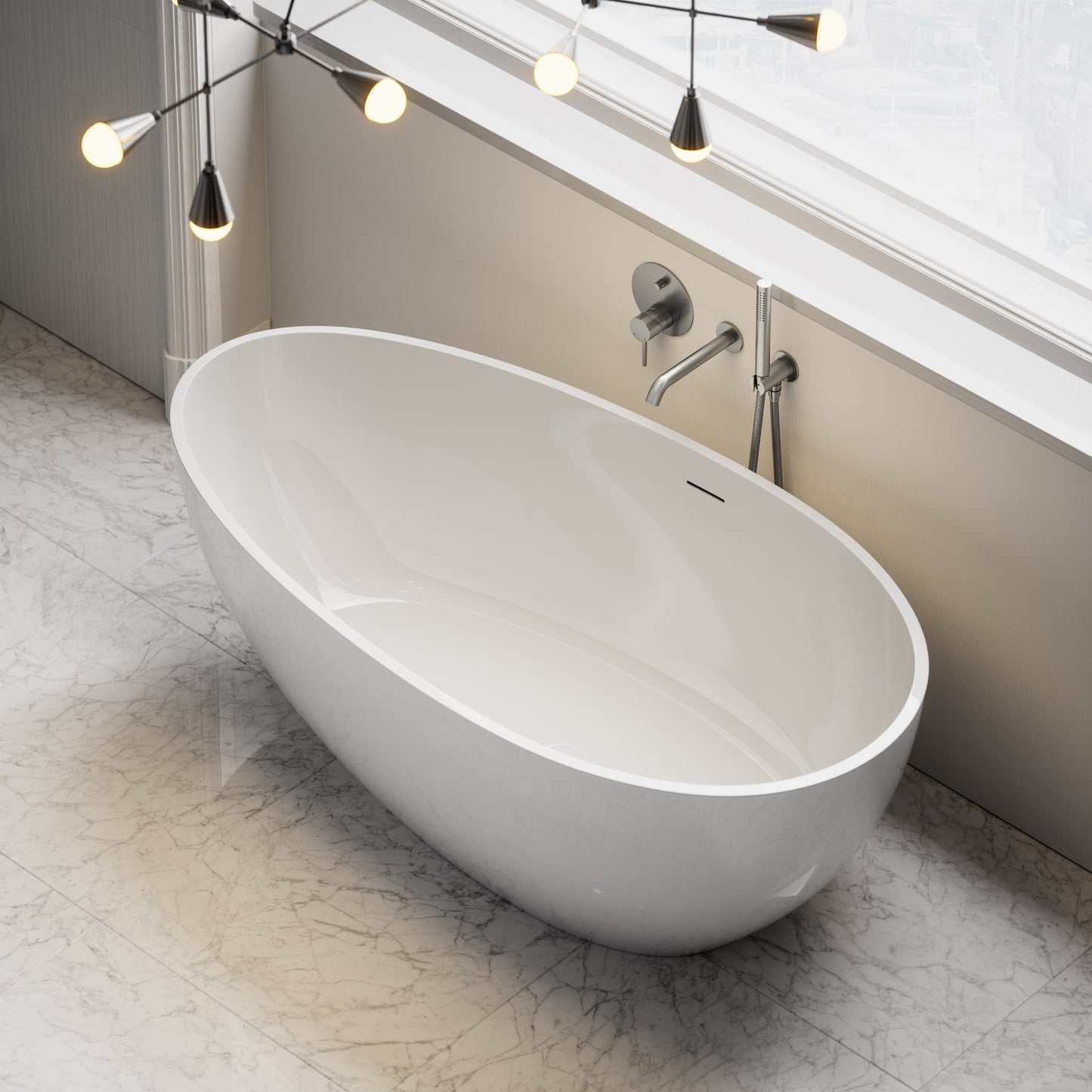 Egg Shell Freestanding Mini Stone Bath 1500mm