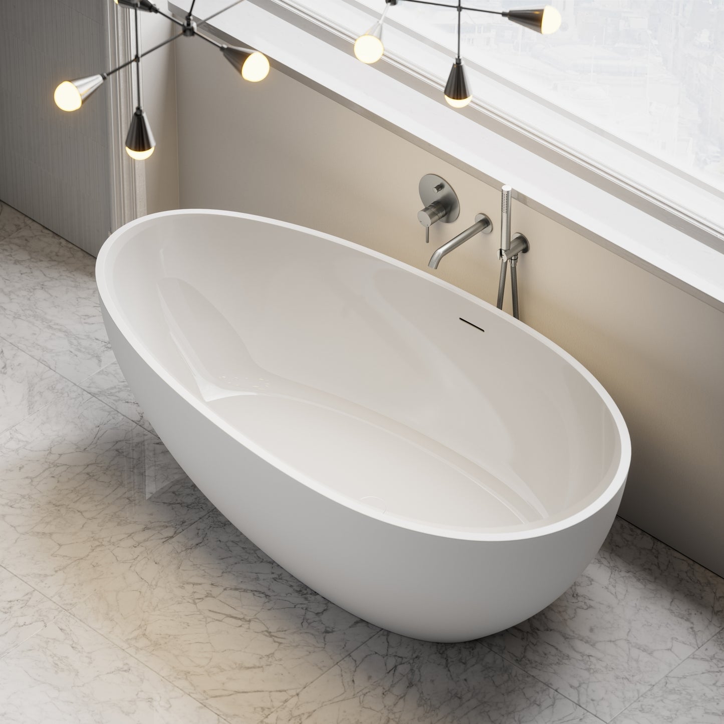 Egg Shell Freestanding Stone Bath 1600mm