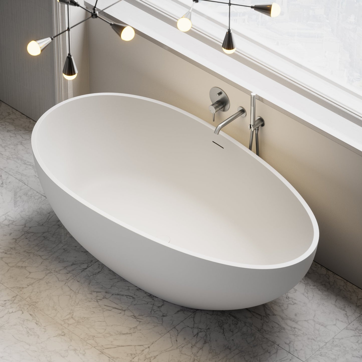 Egg Shell Freestanding Stone Bath 1700mm
