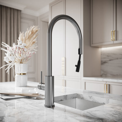 Elegance Pull Out Kitchen Mixer Tap Brushed Stainless