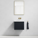 Eleganza Matte Blue Fluted Vanity Unit with Stone Basin 600mm