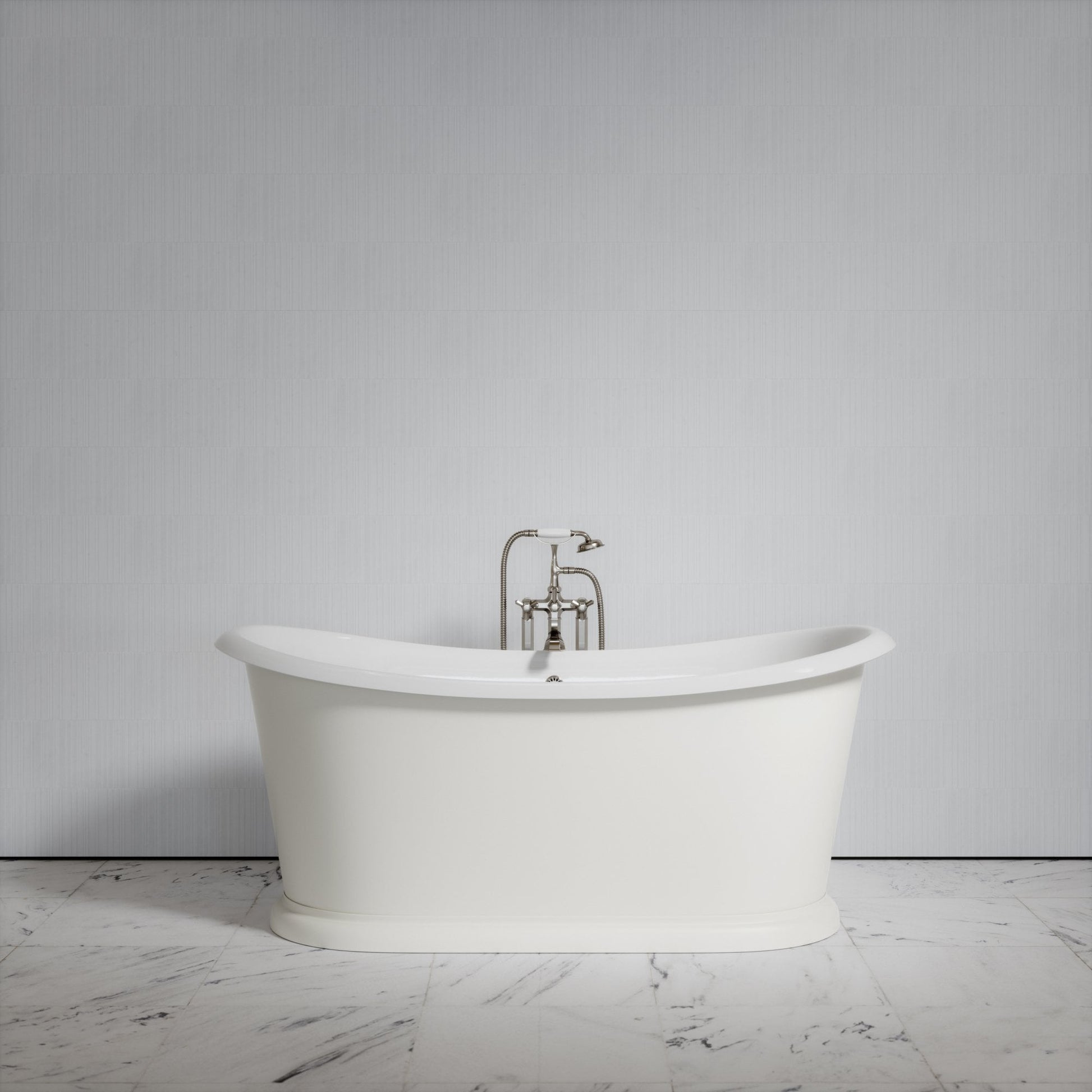 Ellington Matte Cream Freestanding Roll Top Cast Iron Bath 1720mm