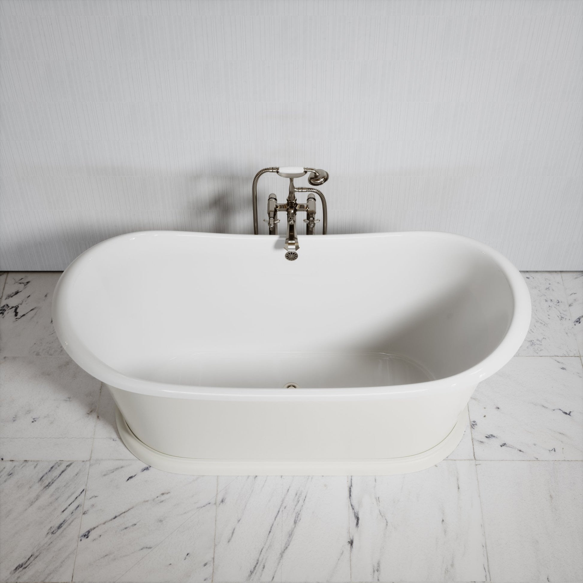 Ellington Matte Cream Freestanding Roll Top Cast Iron Bath 1720mm