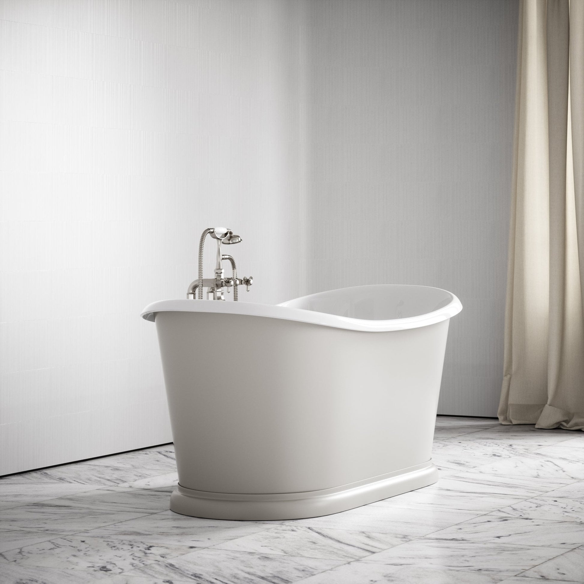 Ellington Matte Stone Freestanding Roll Top Cast Iron Bath 1720mm