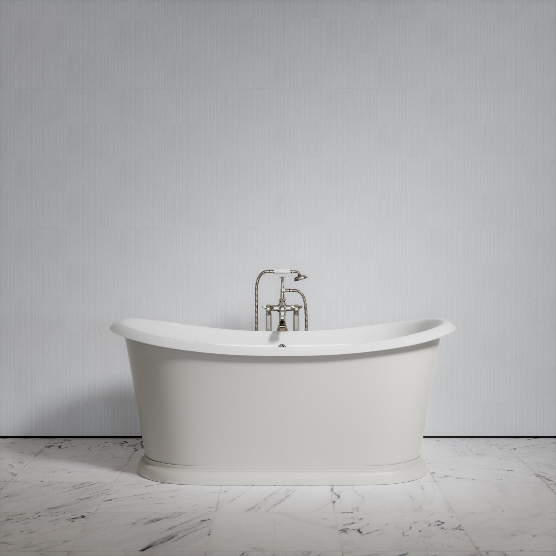 Ellington Matte Stone Freestanding Roll Top Cast Iron Bath 1720mm