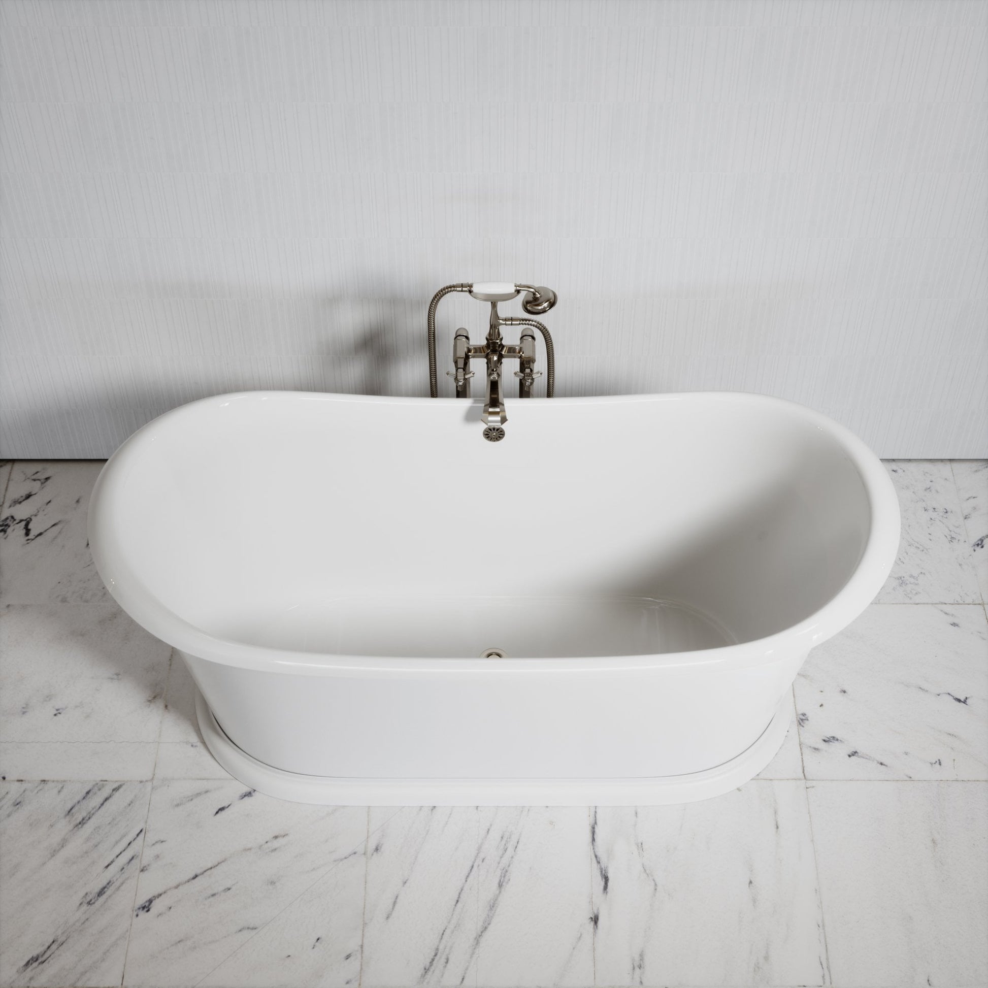 Ellington Primed White Freestanding Roll Top Cast Iron Bath 1720mm