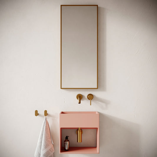 Esposa Blush Concrete Wall Hung Basin 400mm