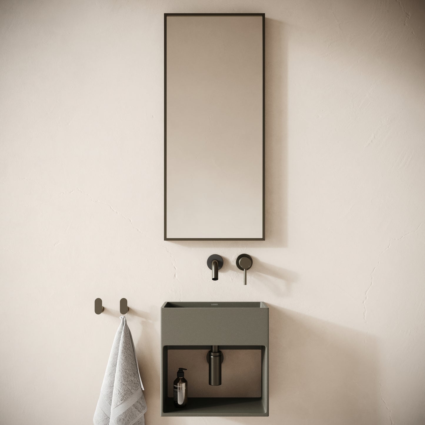 Esposa Oyster Concrete Wall Hung Basin 400mm