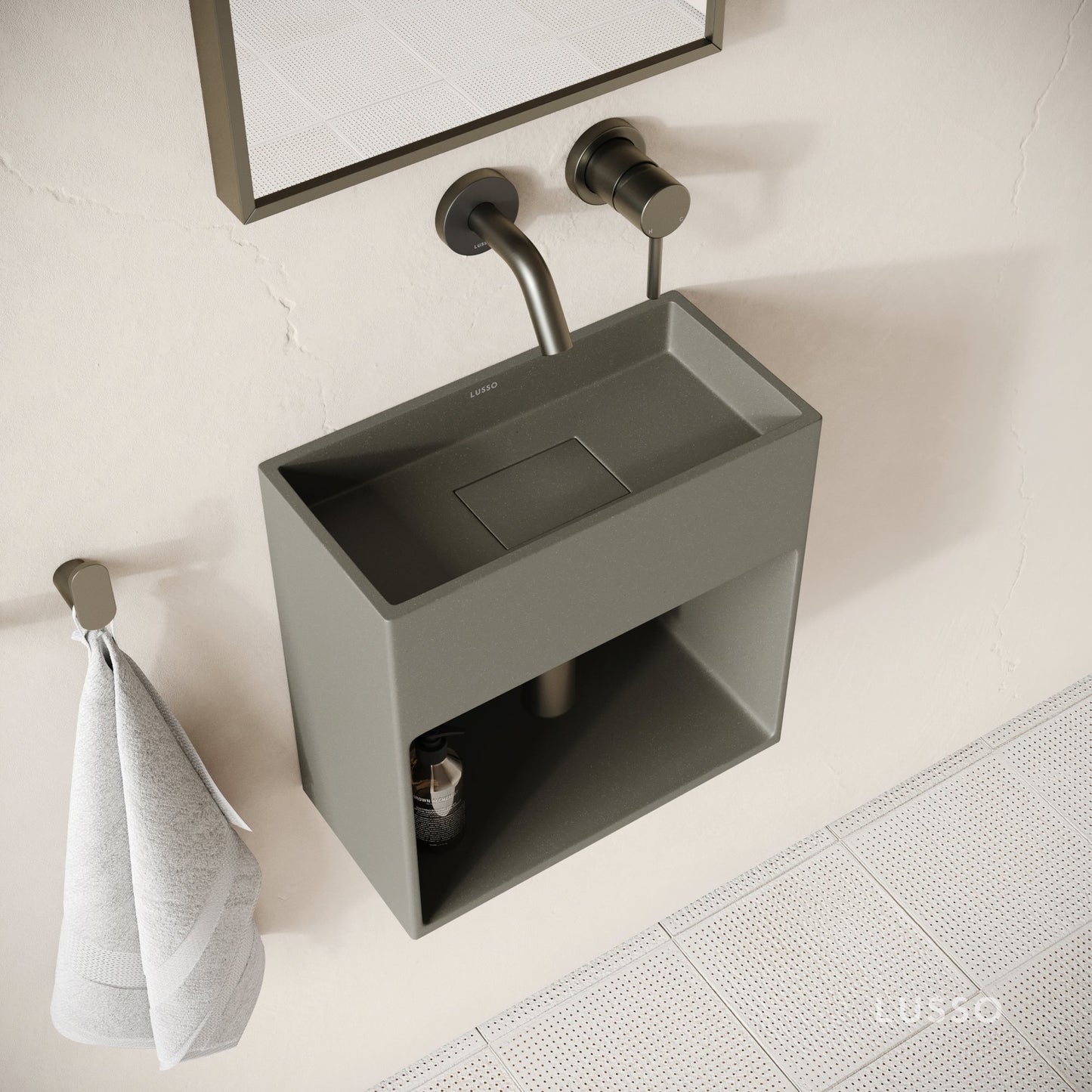 Esposa Oyster Concrete Wall Hung Basin 400mm