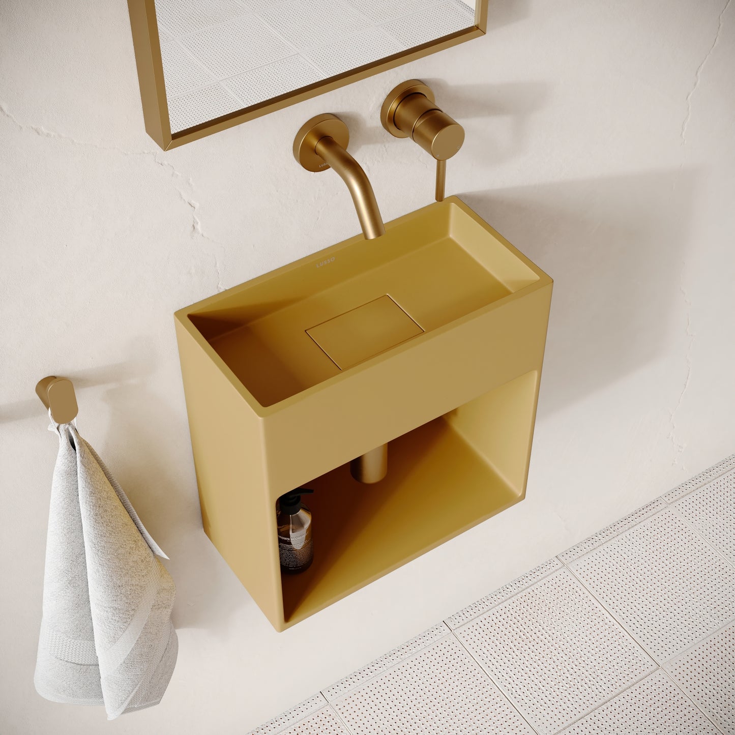 Esposa Saffron Concrete Wall Hung Basin 400mm