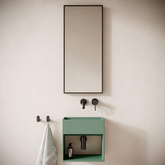 Esposa Seafoam Concrete Wall Hung Basin 400mm