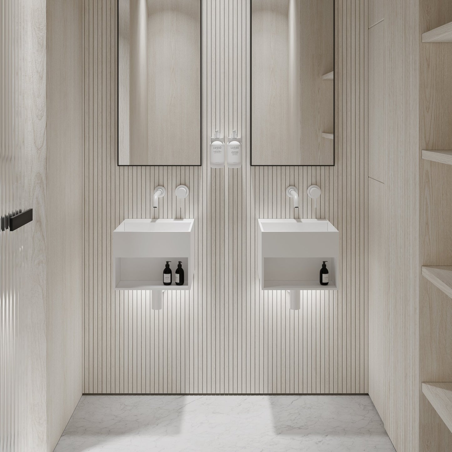 Ethos Mini Wall Hung Stone Basin 330mm