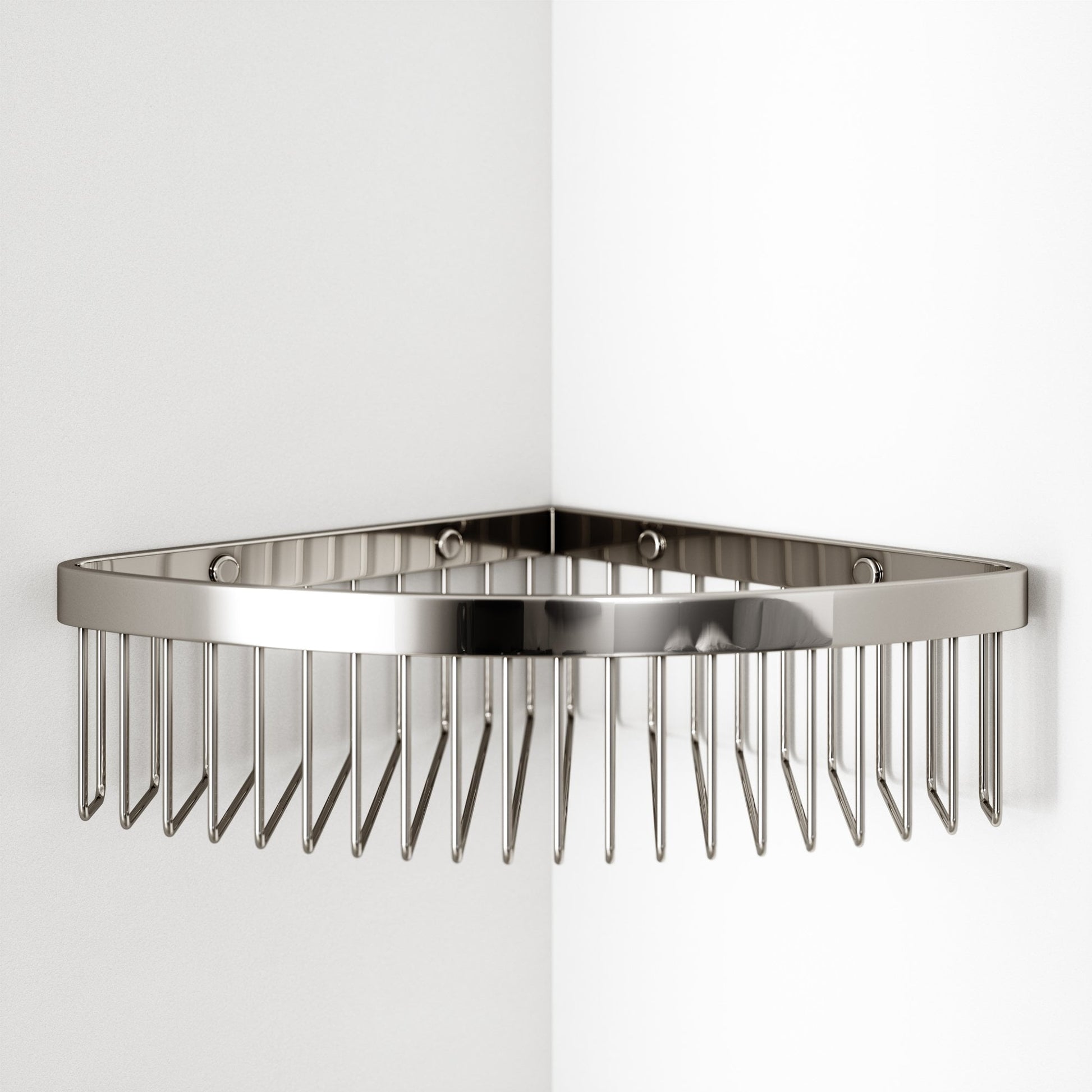 Eton Polished Nickel Corner Shower Storage Basket