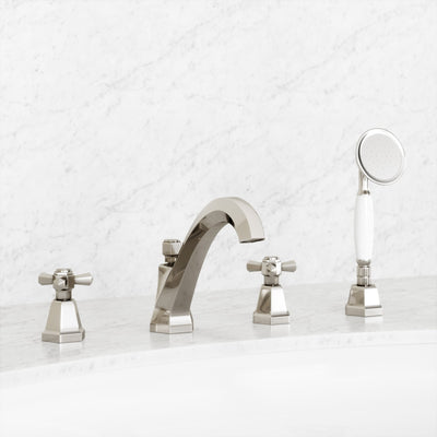 Eton Polished Nickel Deck Mounted Bath Shower Tap