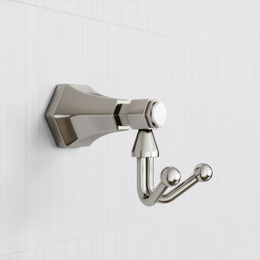 Eton Polished Nickel Double Robe Towel Hook