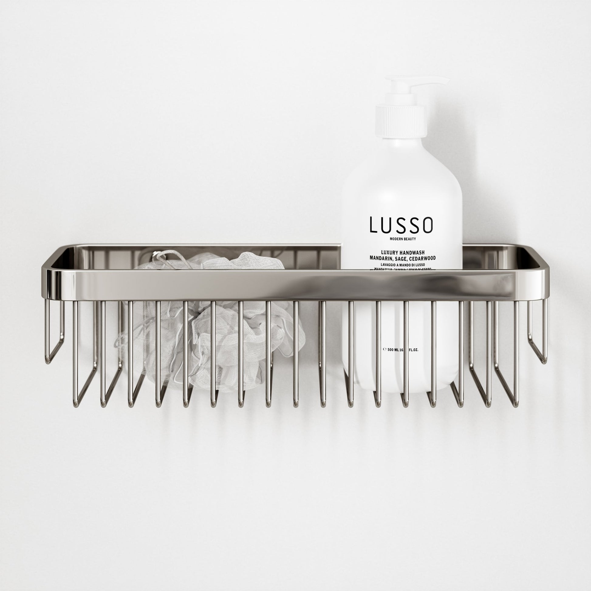 Eton Polished Nickel Large Shower Storage Basket