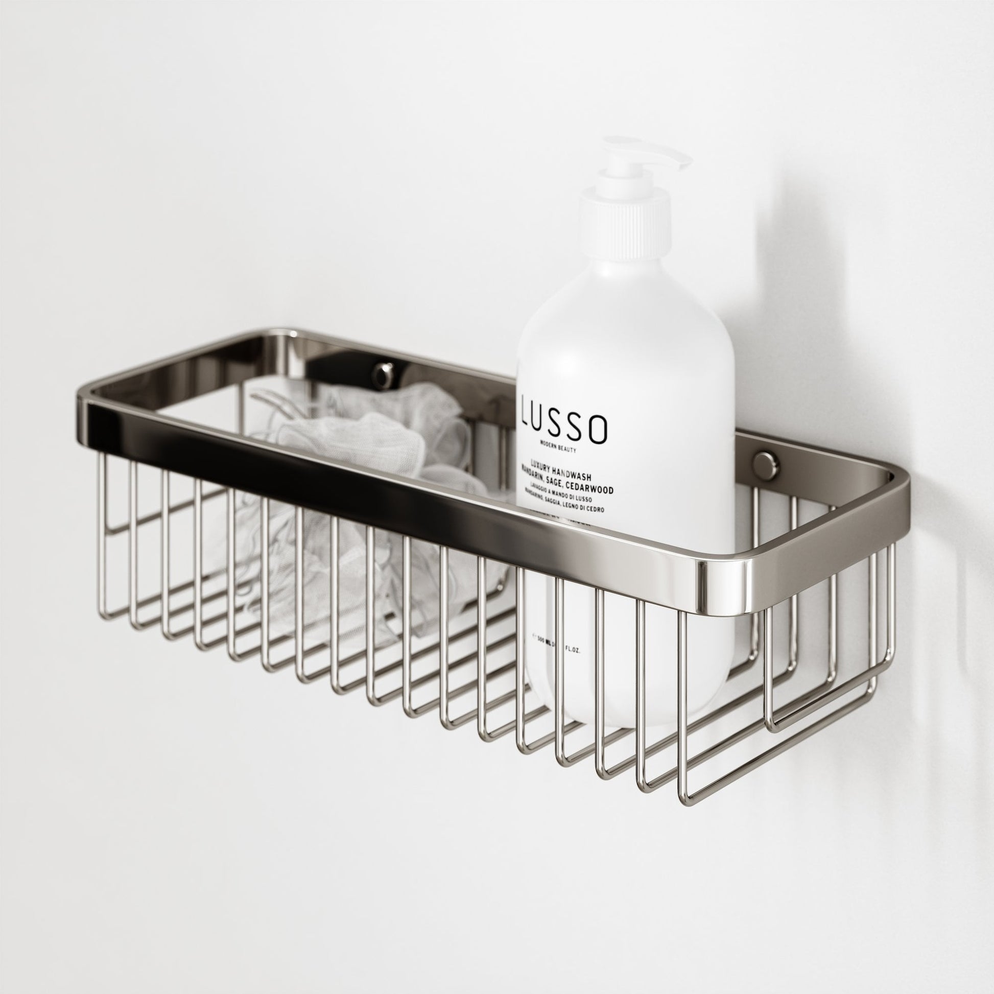 Eton Polished Nickel Large Shower Storage Basket