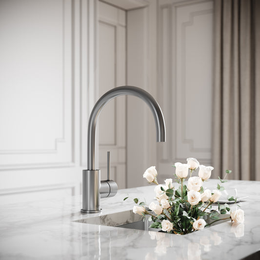 Giro Brushed Stainless Single Lever Kitchen Mixer Tap